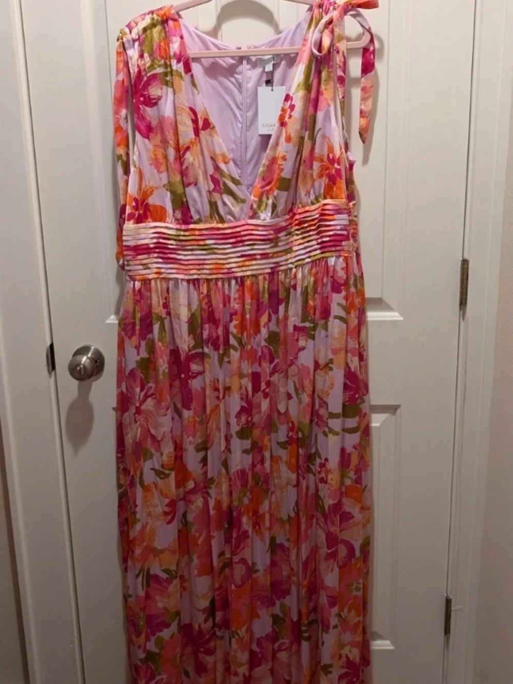 SugarLips Floral Maxi Dress in Pink and Orange